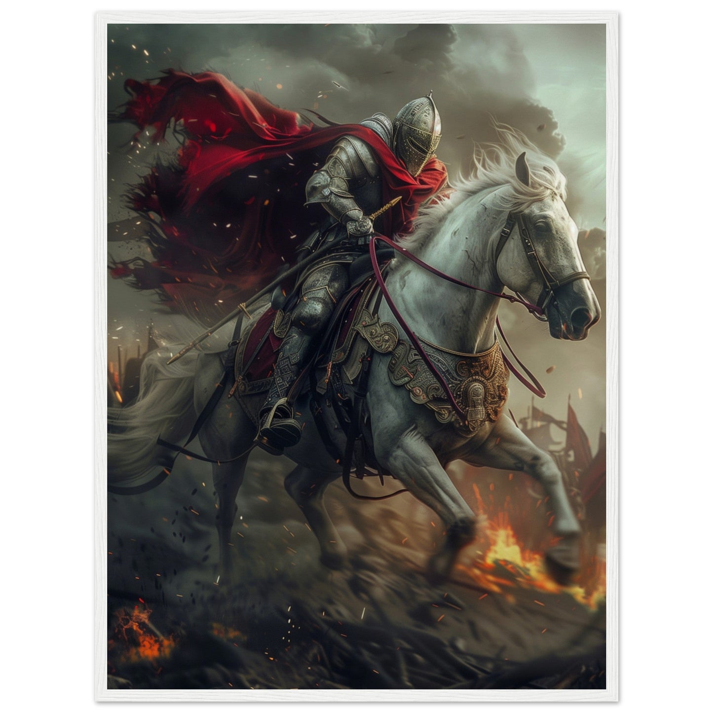 Affiche Cheval De Guerre ( 60x80-cm-Bois-blanc)