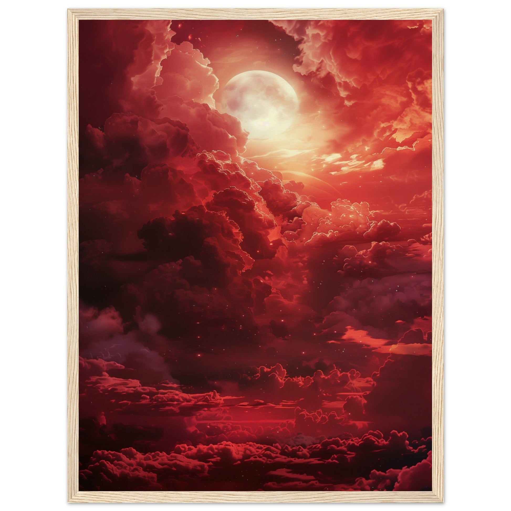 Affiche Ciel Rouge Affiche ( 45x60-cm-Bois-clair)