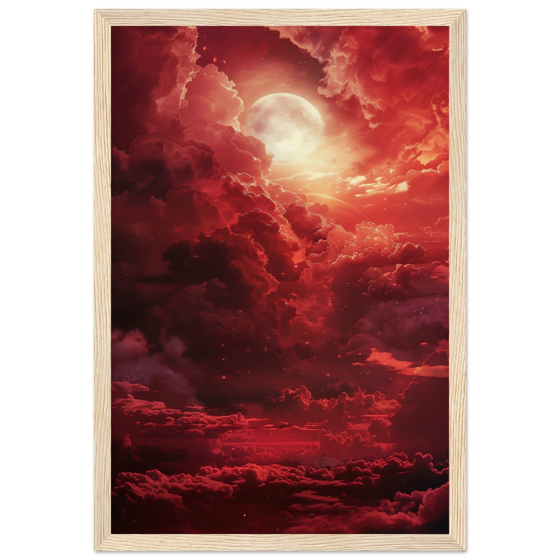 Affiche Ciel Rouge Affiche ( 30x45-cm-Bois-clair)