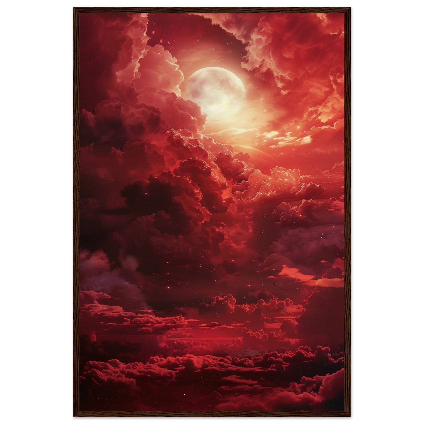 Affiche Ciel Rouge Affiche ( 60x90-cm-Bois-foncé)