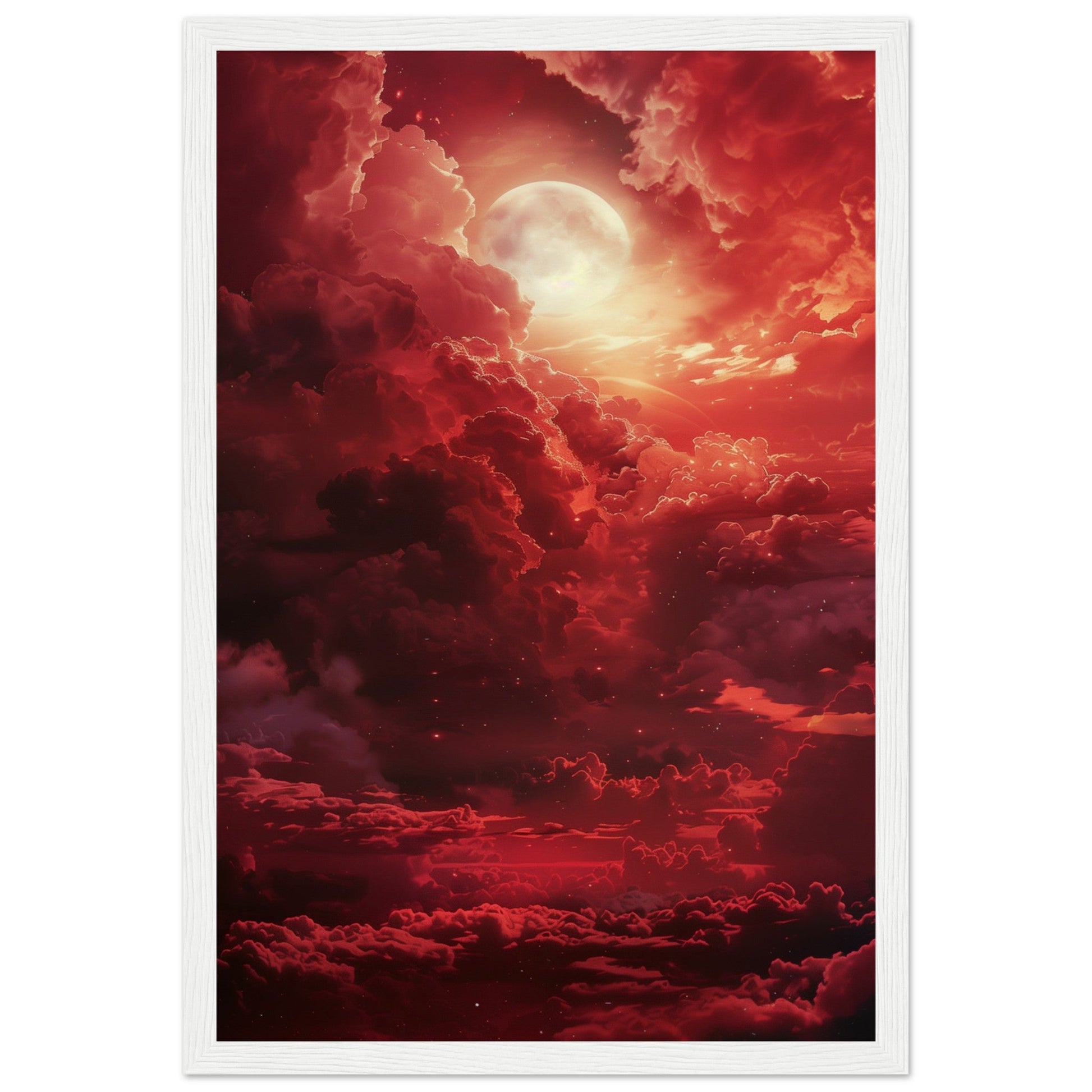 Affiche Ciel Rouge Affiche ( 30x45-cm-Bois-blanc)