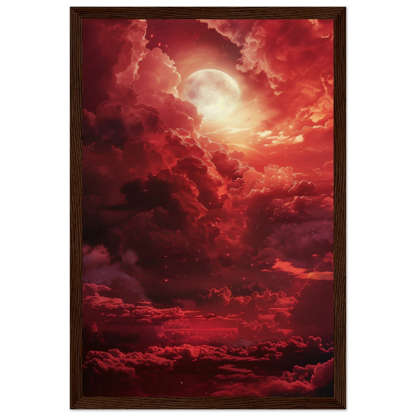 Affiche Ciel Rouge Affiche ( 30x45-cm-Bois-foncé)