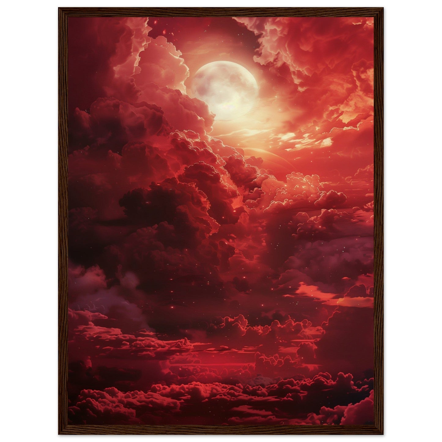 Affiche Ciel Rouge Affiche ( 45x60-cm-Bois-foncé)