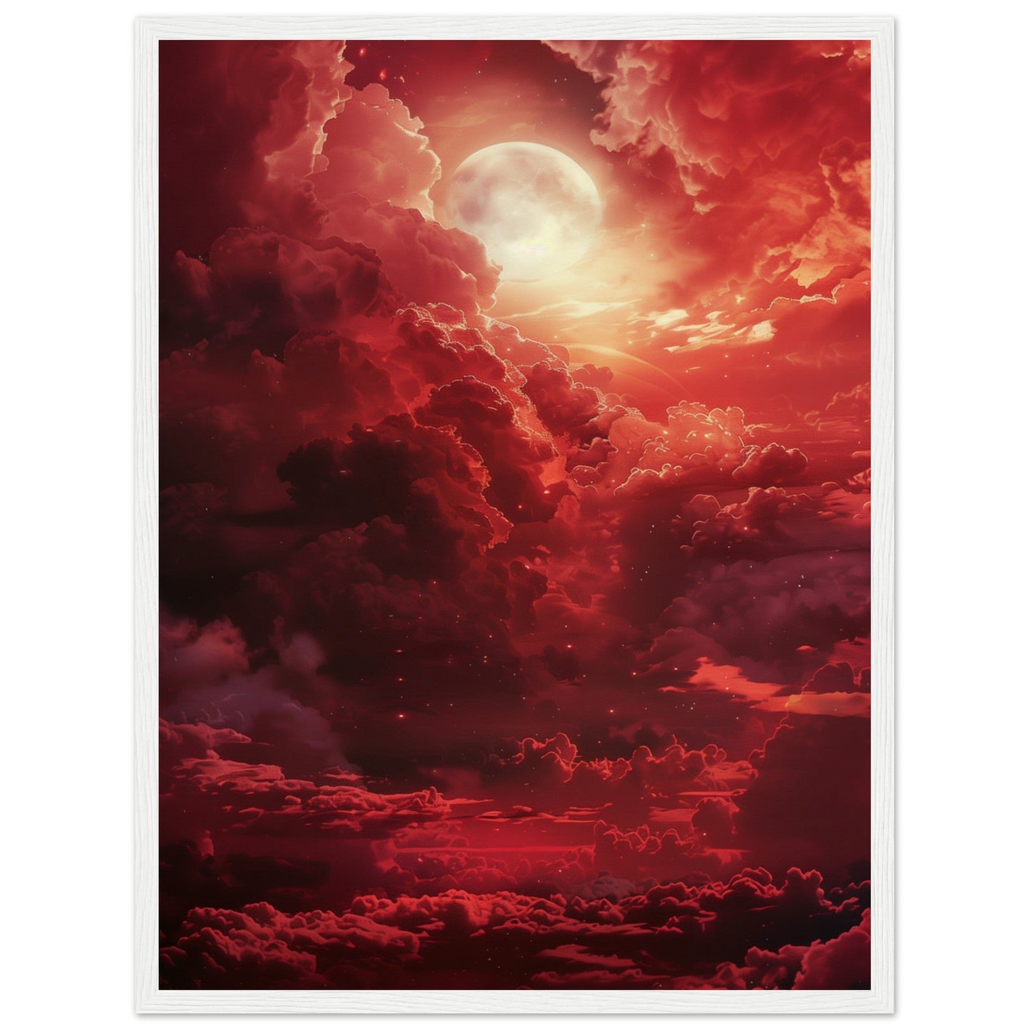 Affiche Ciel Rouge Affiche ( 45x60-cm-Bois-blanc)