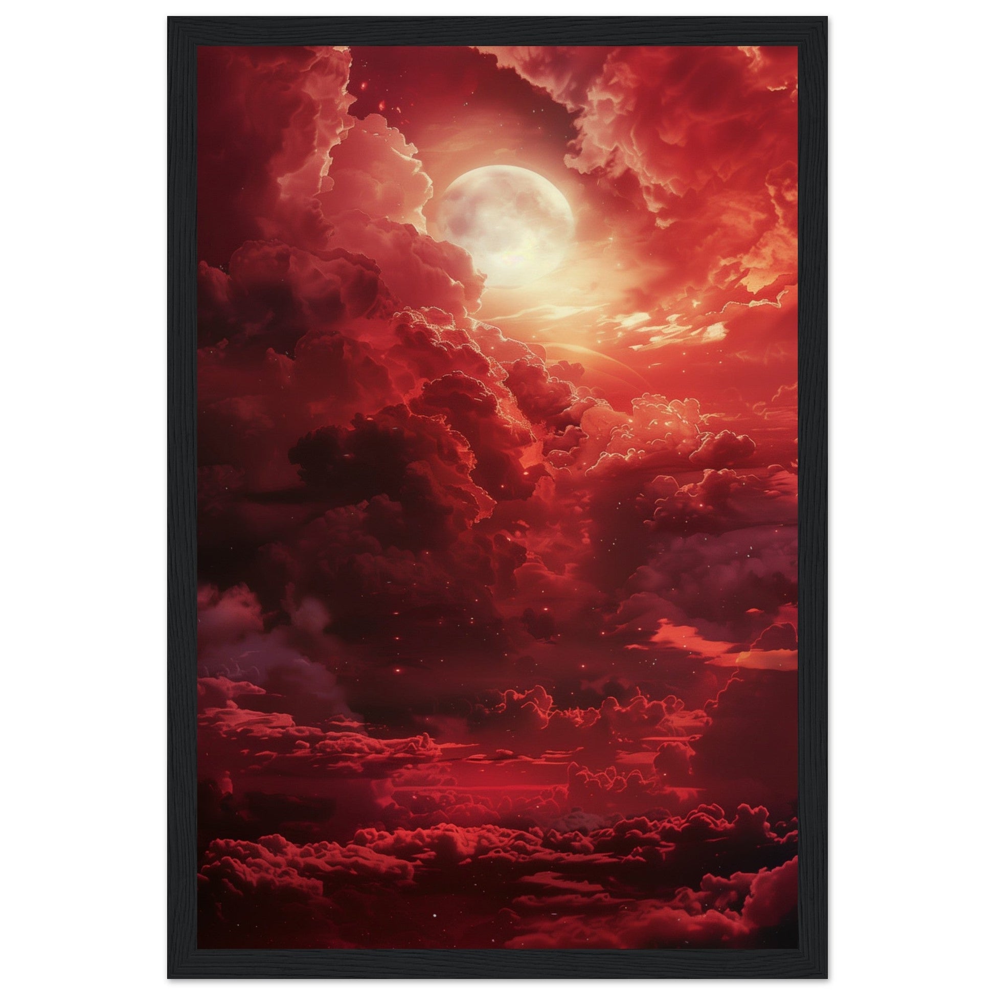 Affiche Ciel Rouge Affiche ( 30x45-cm-Bois-noir)