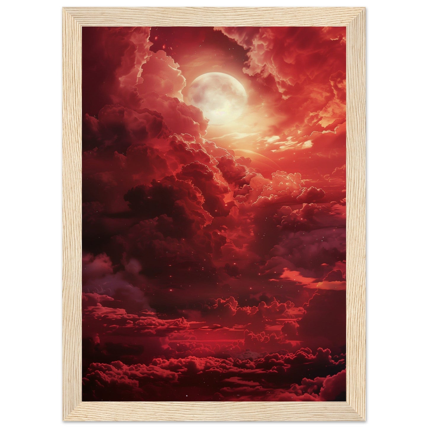 Affiche Ciel Rouge Affiche ( 21x29.7-cm-Bois-clair)