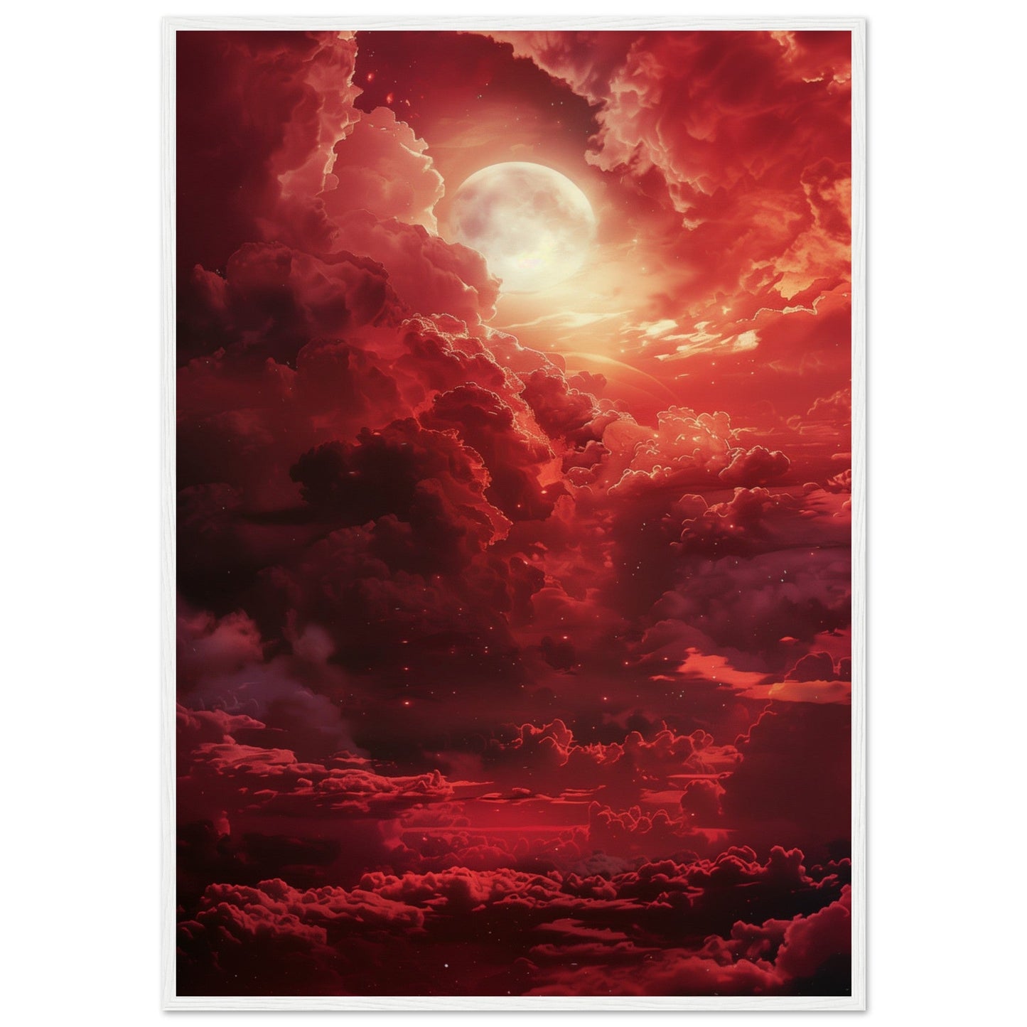 Affiche Ciel Rouge Affiche ( 70x100-cm-Bois-blanc)