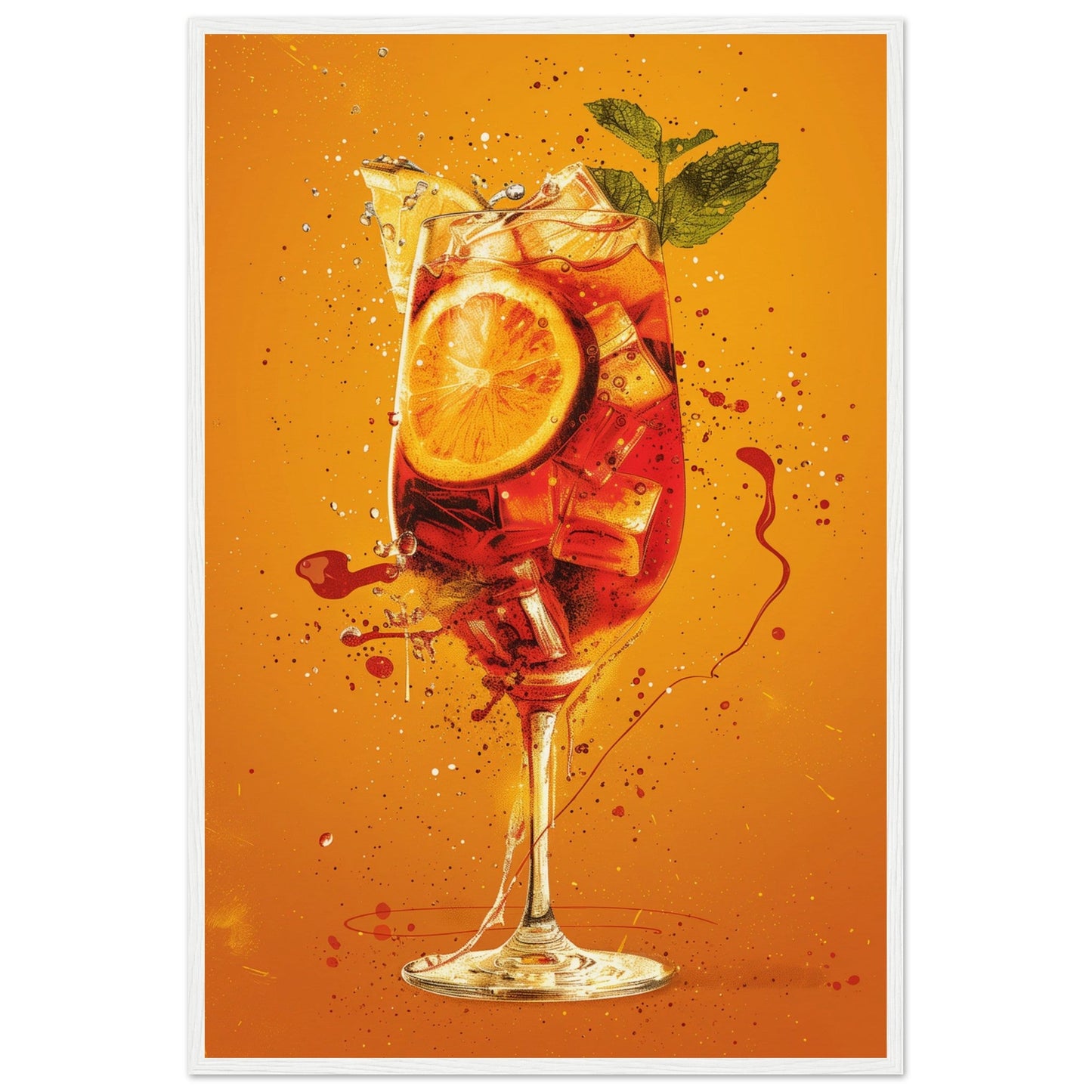 Affiche Cocktail Spritz ( 60x90-cm-Bois-blanc)