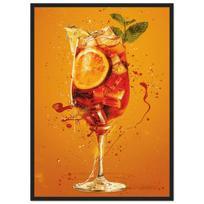 Affiche Cocktail Spritz ( 50x70-cm-Bois-noir)