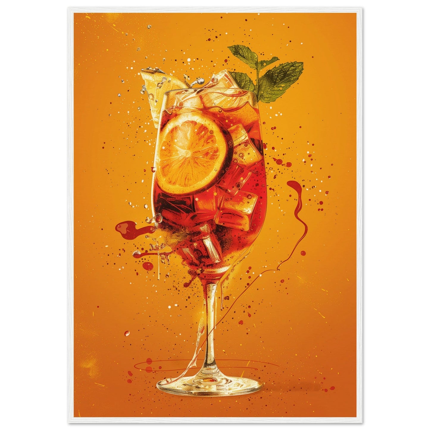 Affiche Cocktail Spritz ( 70x100-cm-Bois-blanc)