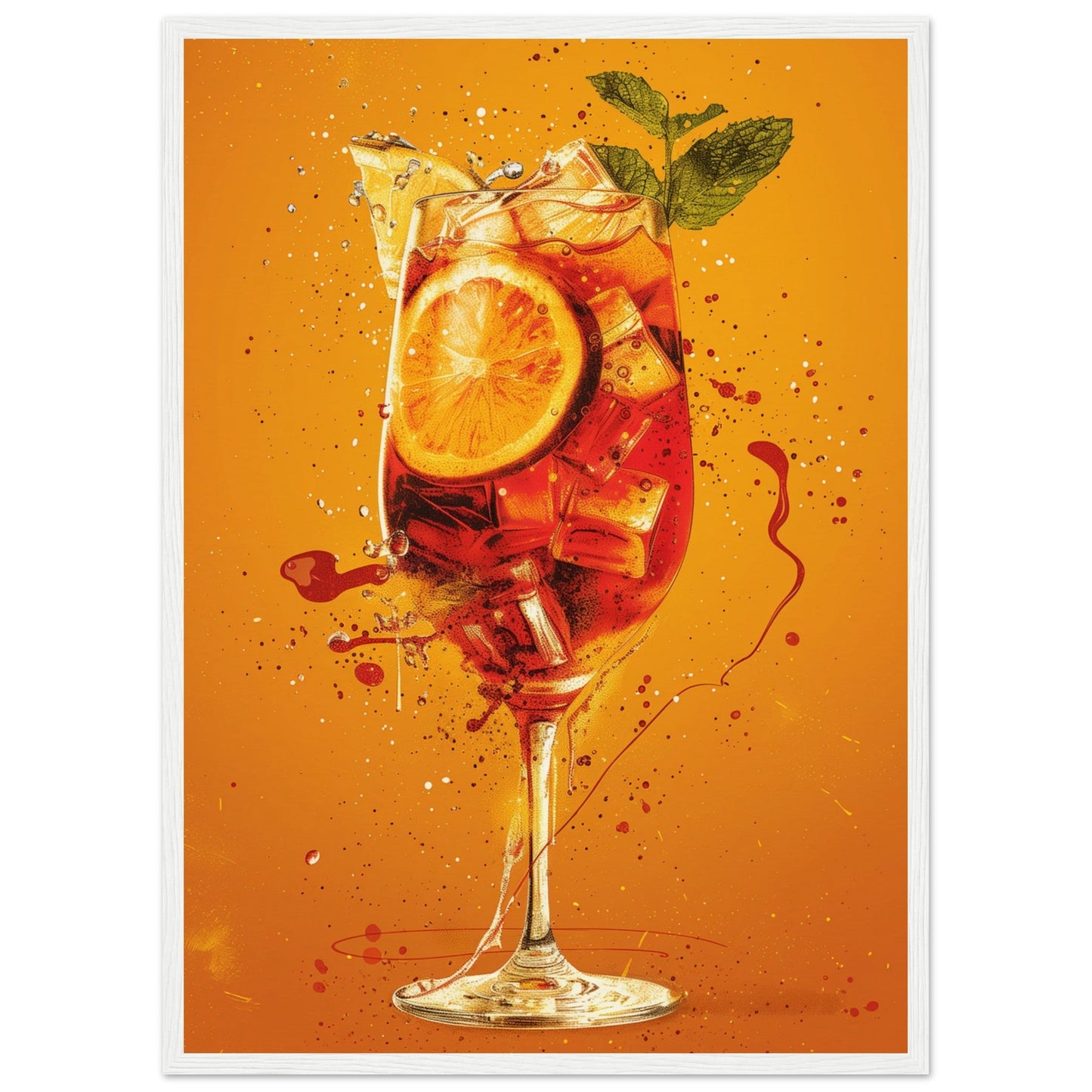 Affiche Cocktail Spritz ( 50x70-cm-Bois-blanc)