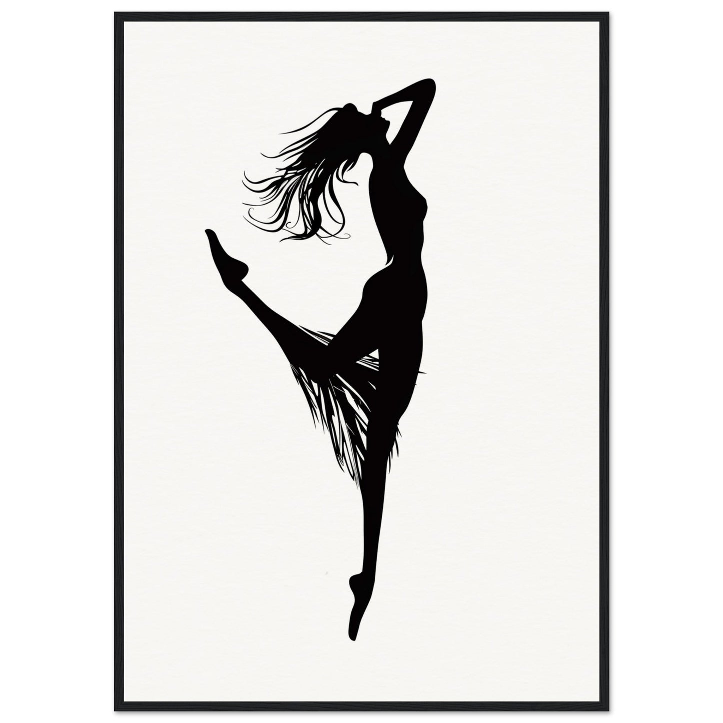 Affiche Danseuse Noir et Blanc ( 70x100-cm-Bois-noir)