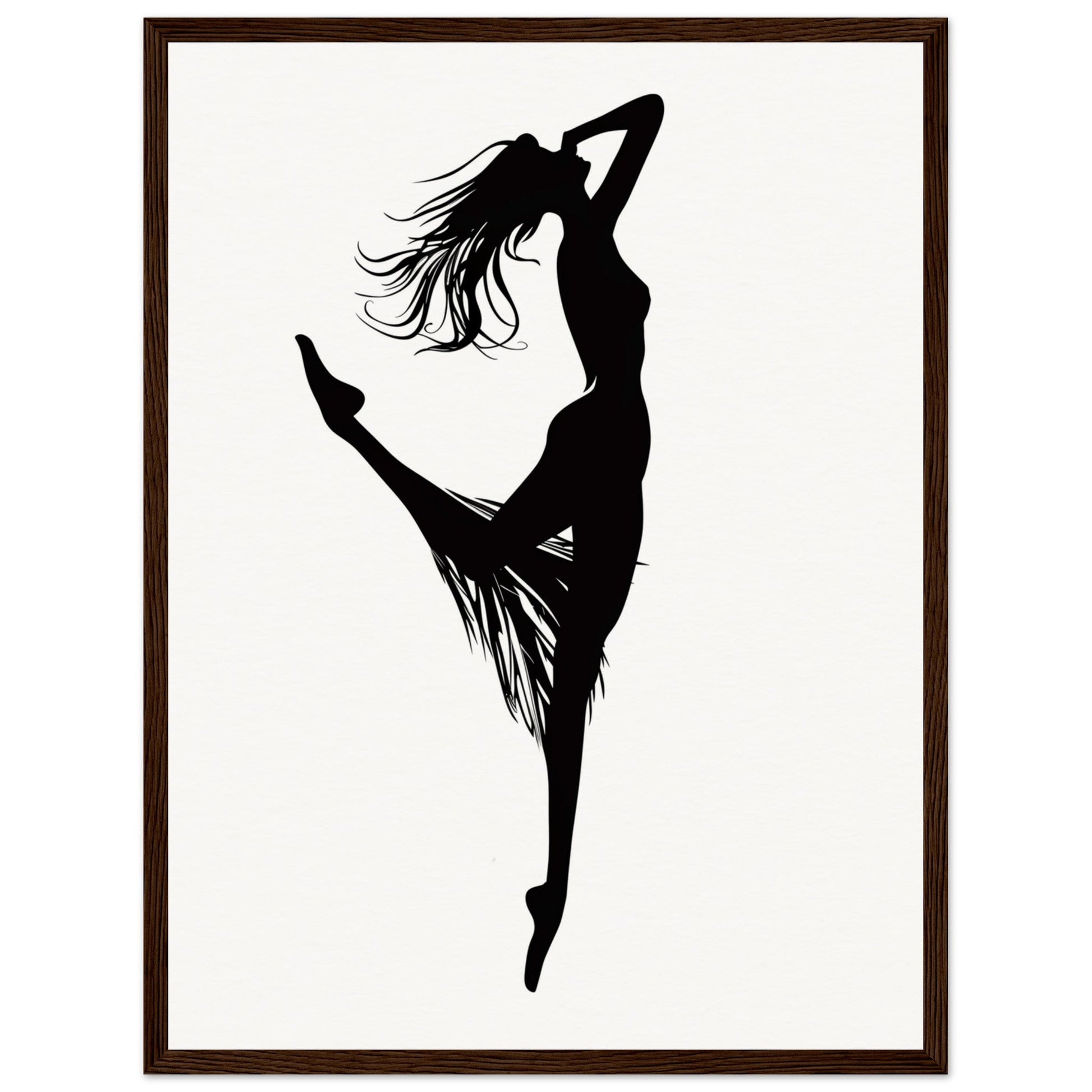 Affiche Danseuse Noir et Blanc ( 45x60-cm-Bois-foncé)