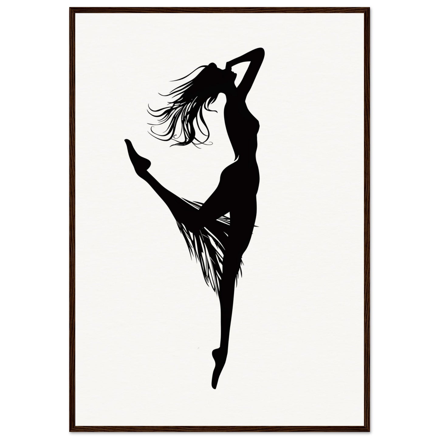 Affiche Danseuse Noir et Blanc ( 70x100-cm-Bois-foncé)