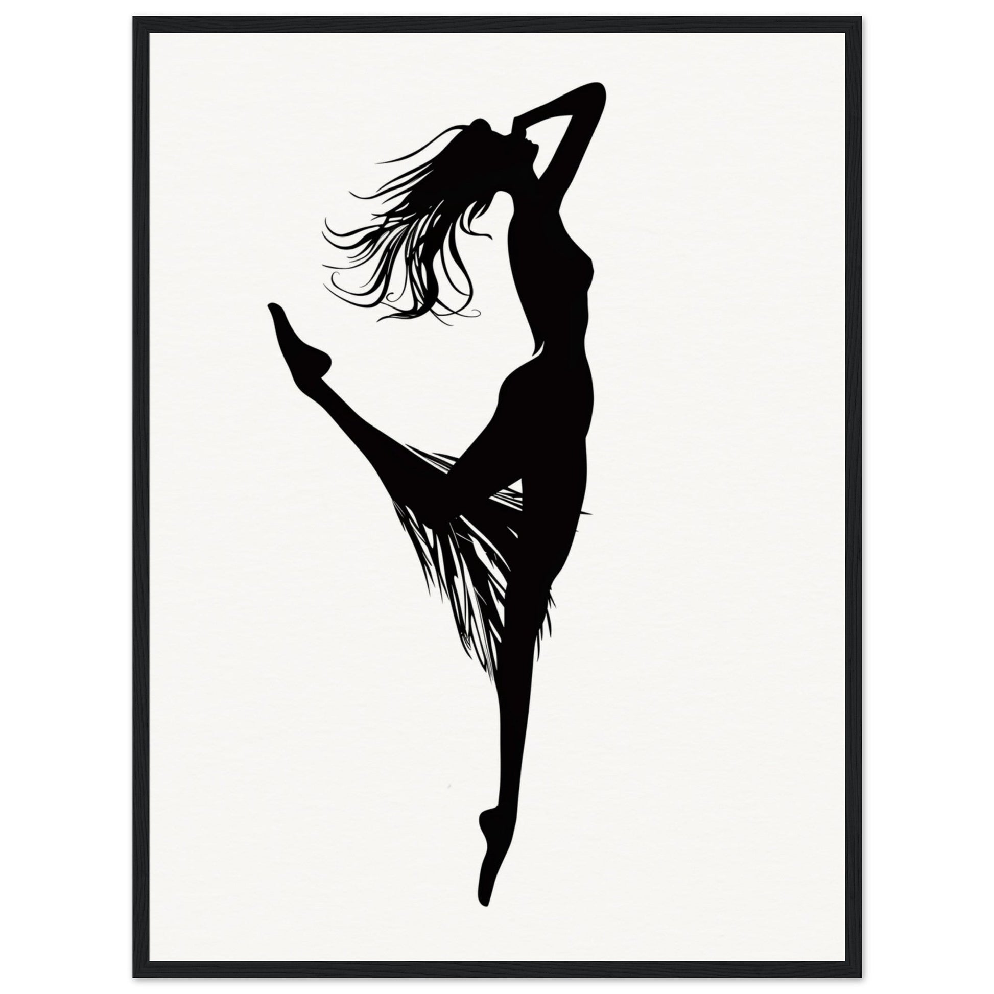 Affiche Danseuse Noir et Blanc ( 60x80-cm-Bois-noir)