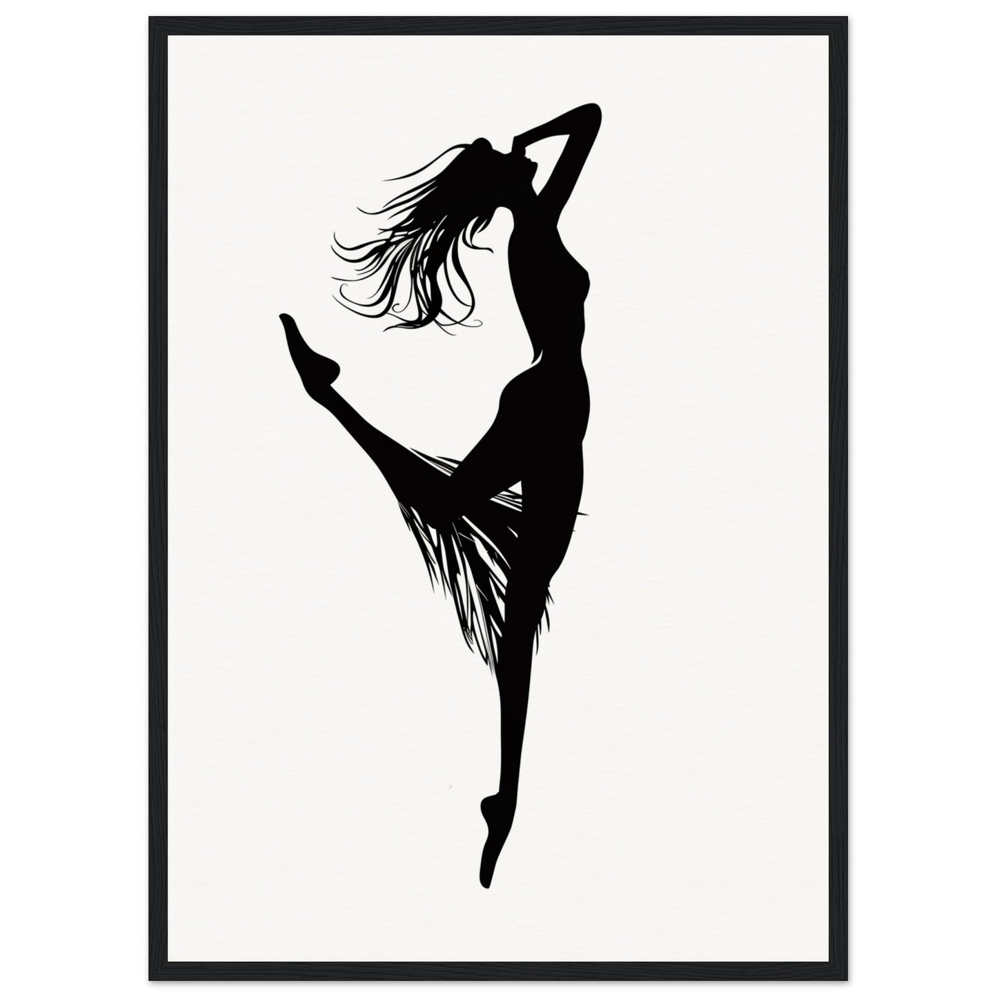 Affiche Danseuse Noir et Blanc ( 50x70-cm-Bois-noir)