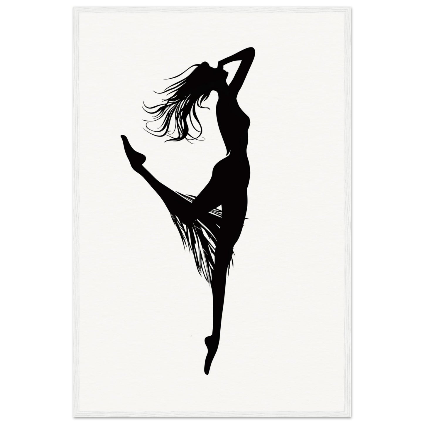 Affiche Danseuse Noir et Blanc ( 60x90-cm-Bois-blanc)