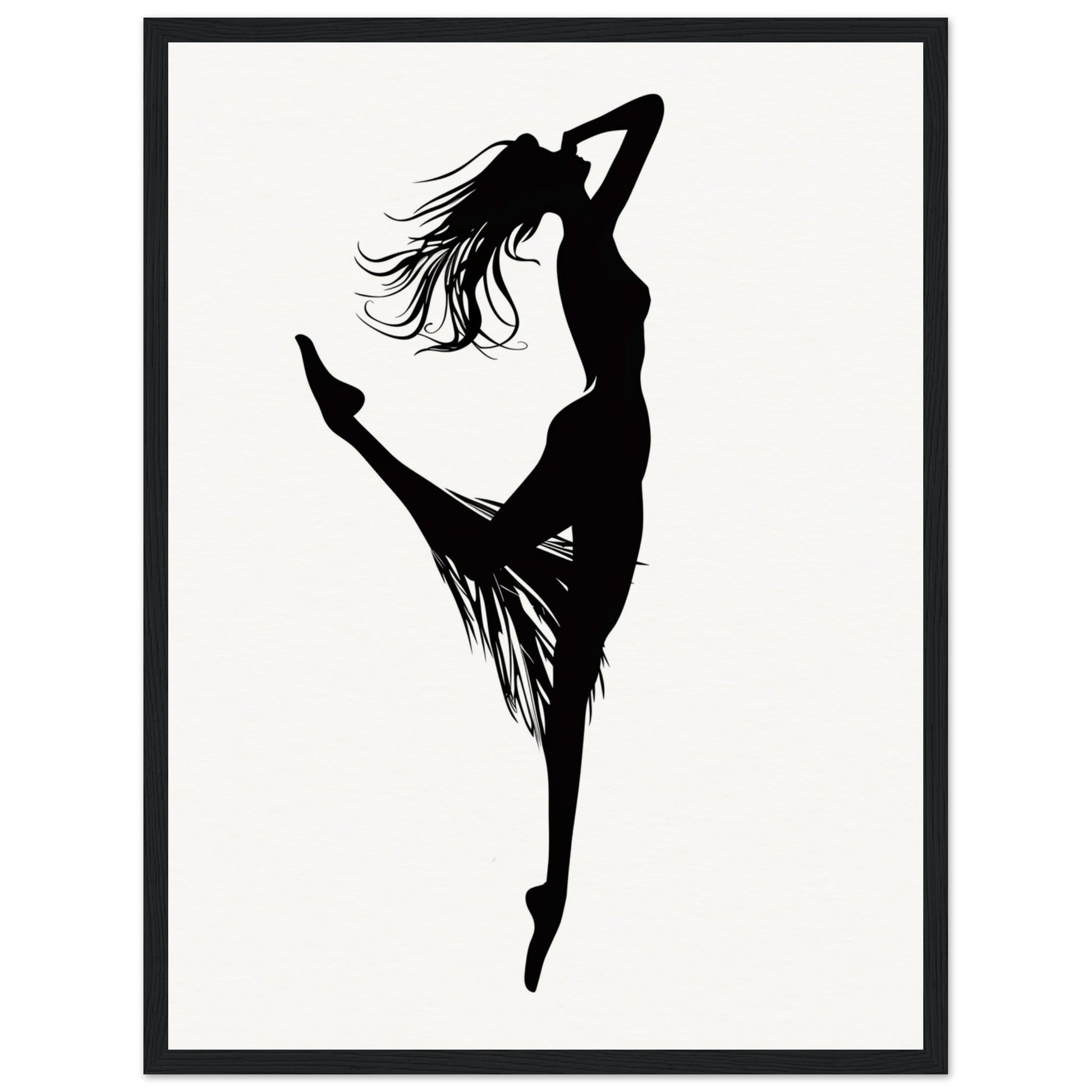 Affiche Danseuse Noir et Blanc ( 45x60-cm-Bois-noir)