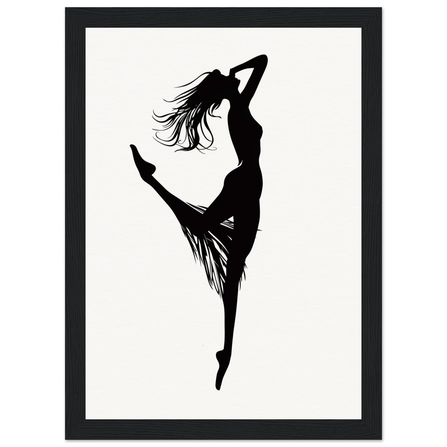 Affiche Danseuse Noir et Blanc ( 21x29.7-cm-Bois-noir)