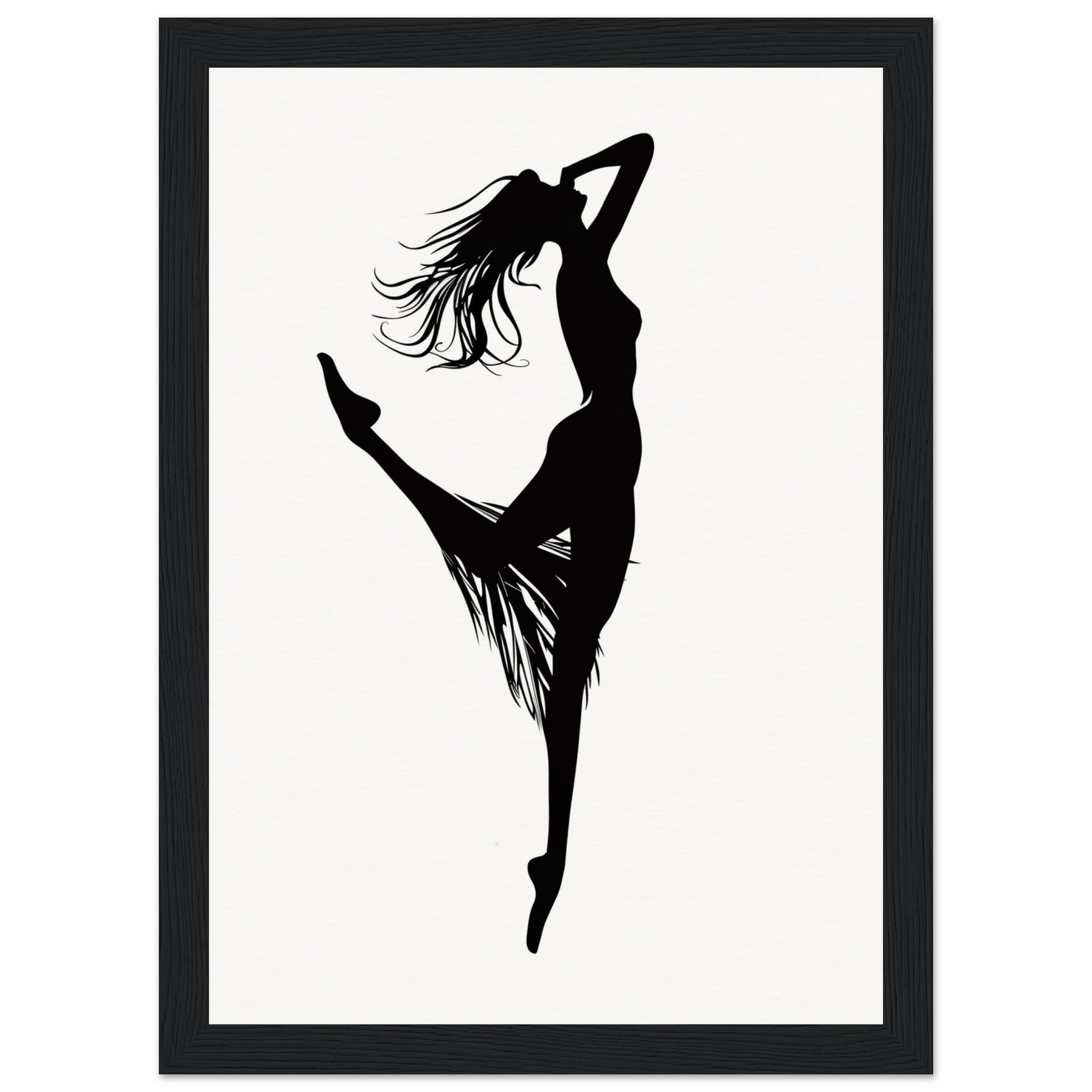 Affiche Danseuse Noir et Blanc ( 21x29.7-cm-Bois-noir)