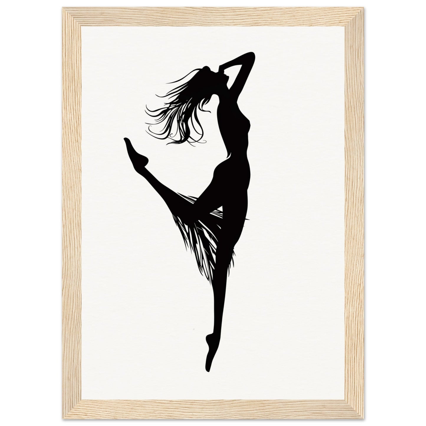 Affiche Danseuse Noir et Blanc ( 21x29.7-cm-Bois-clair)