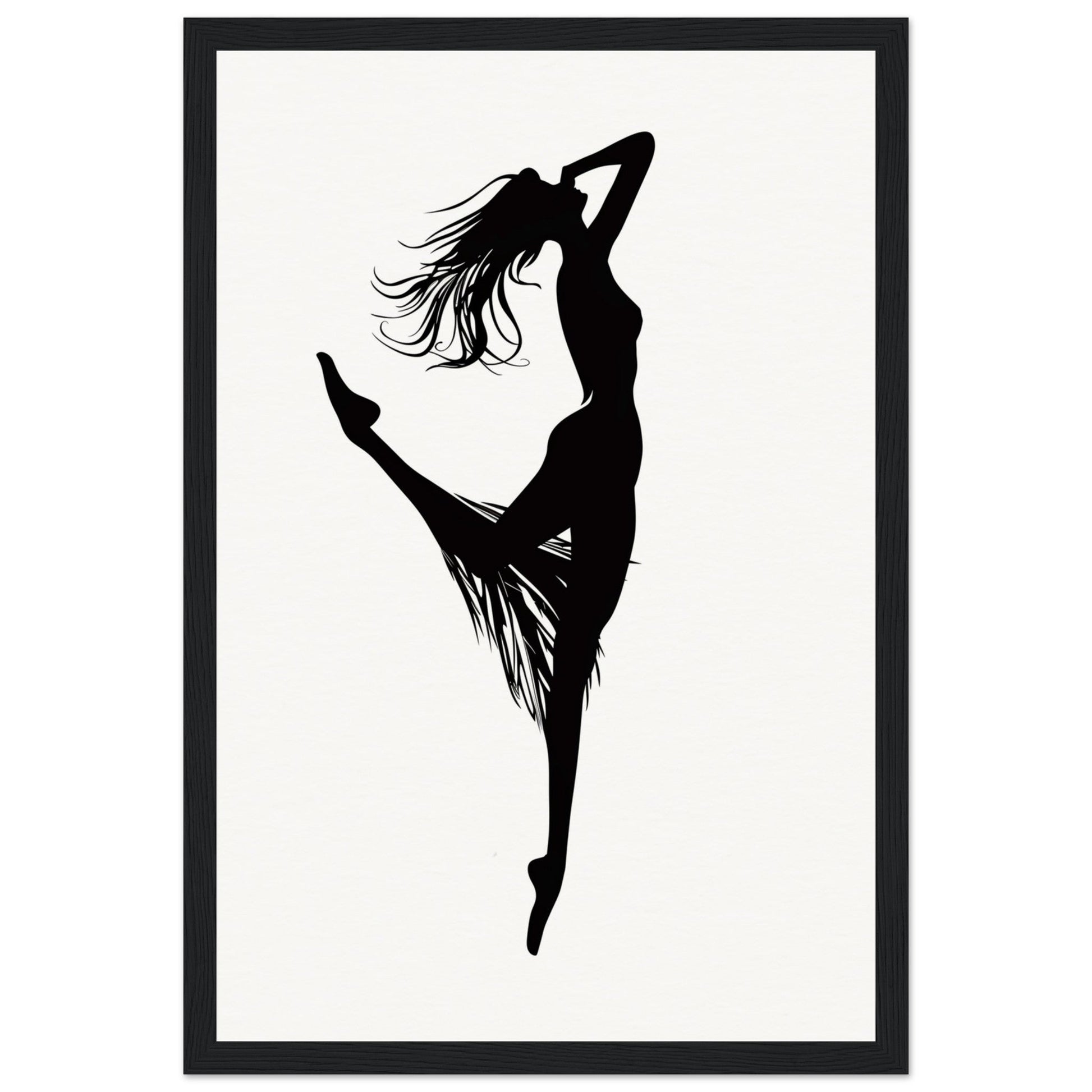 Affiche Danseuse Noir et Blanc ( 30x45-cm-Bois-noir)