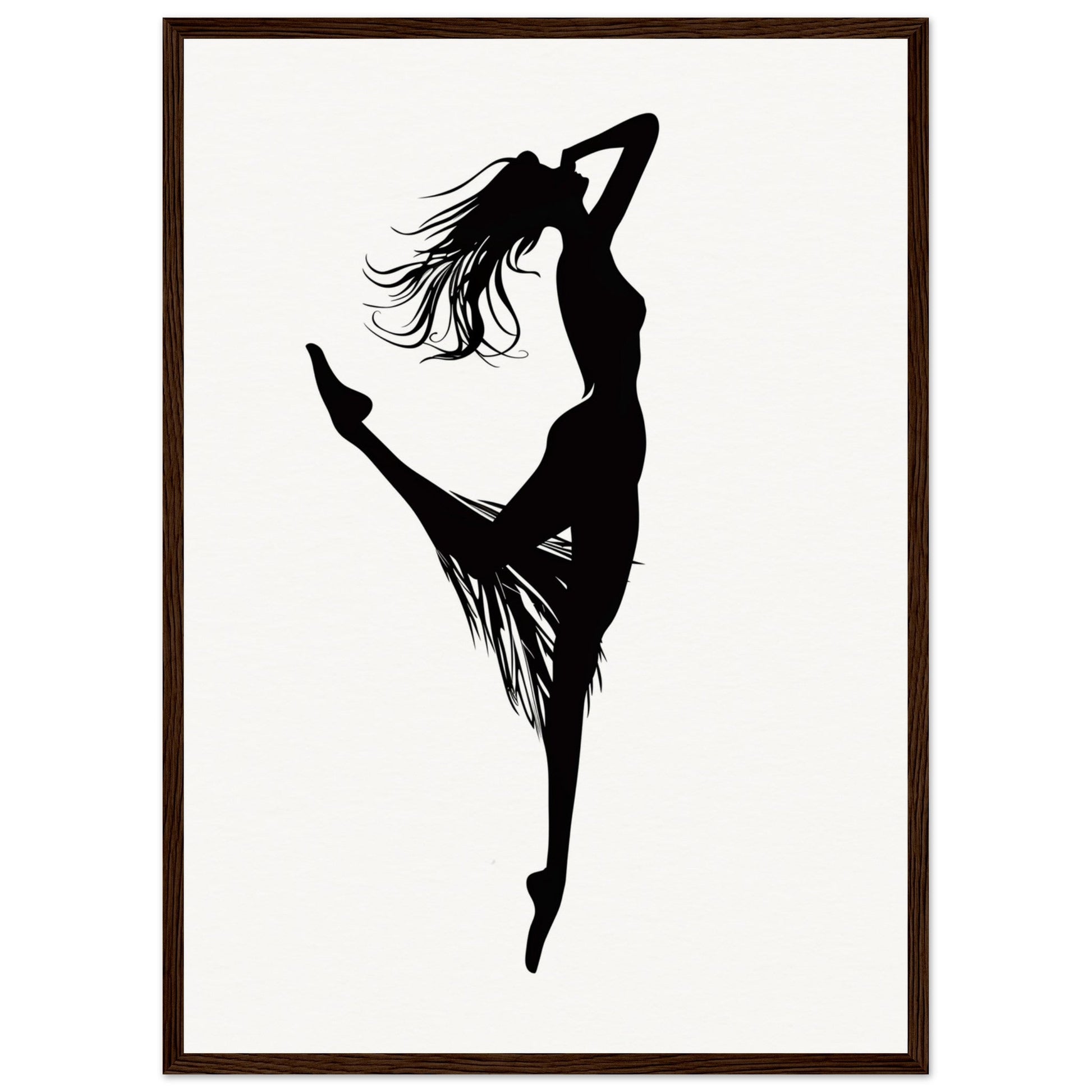 Affiche Danseuse Noir et Blanc ( 50x70-cm-Bois-foncé)