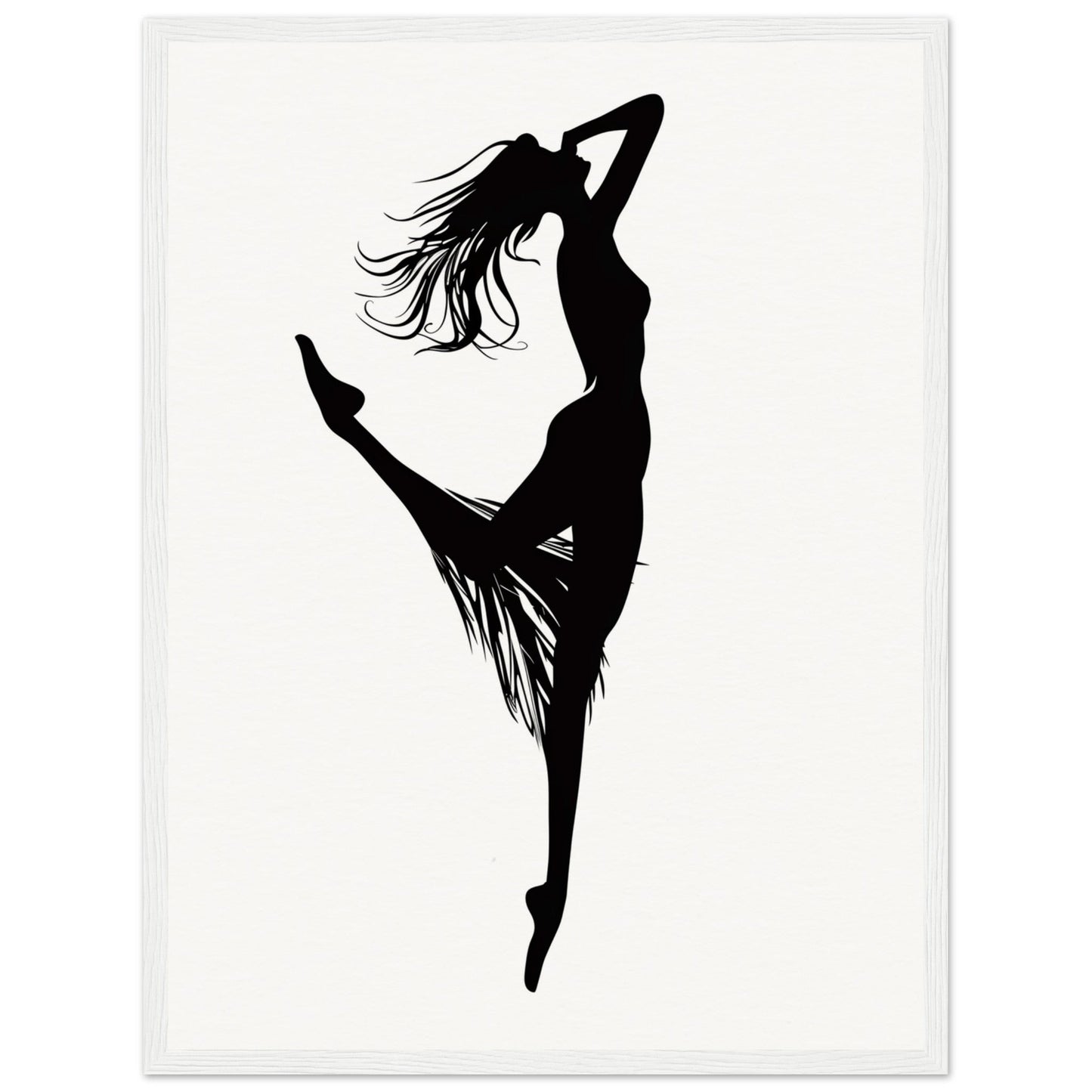 Affiche Danseuse Noir et Blanc ( 45x60-cm-Bois-blanc)