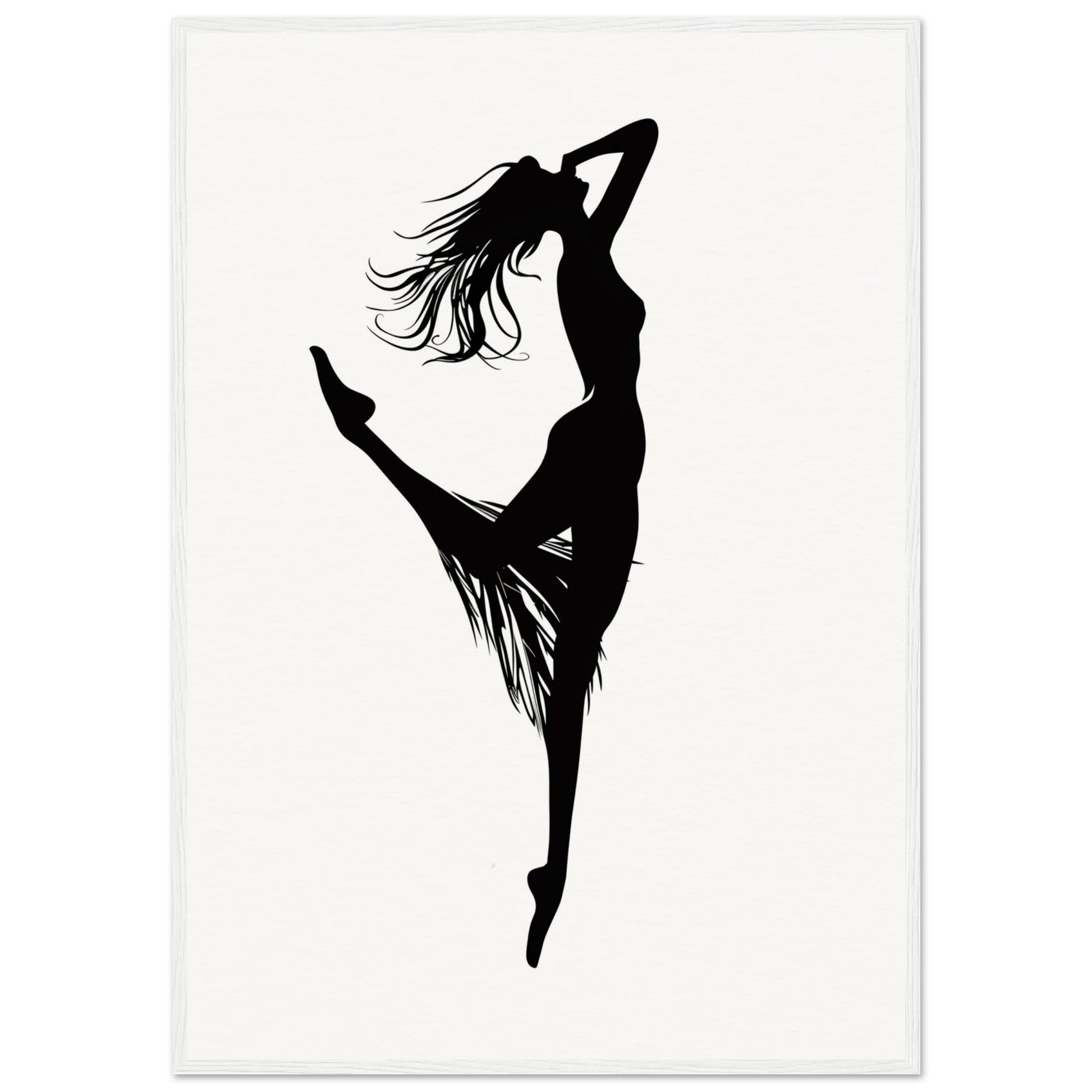 Affiche Danseuse Noir et Blanc ( 70x100-cm-Bois-blanc)