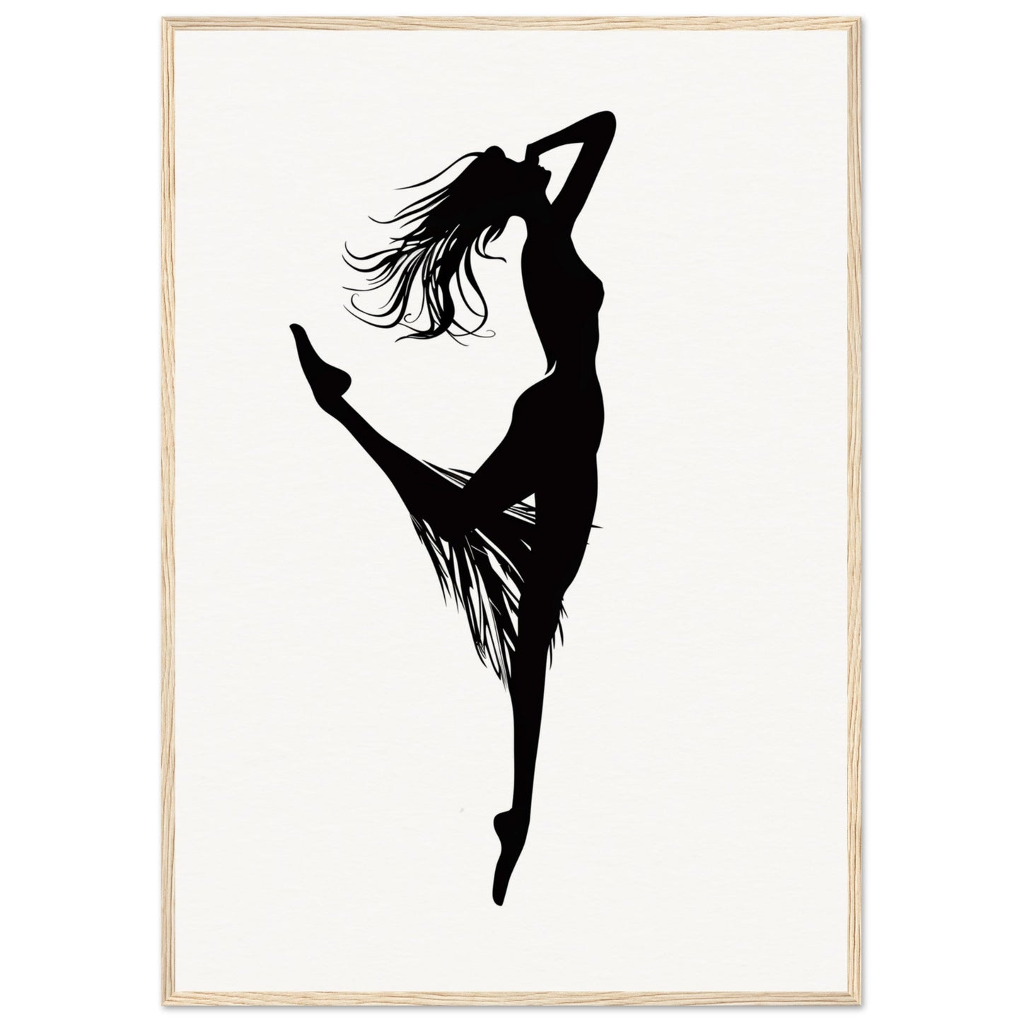 Affiche Danseuse Noir et Blanc ( 70x100-cm-Bois-clair)