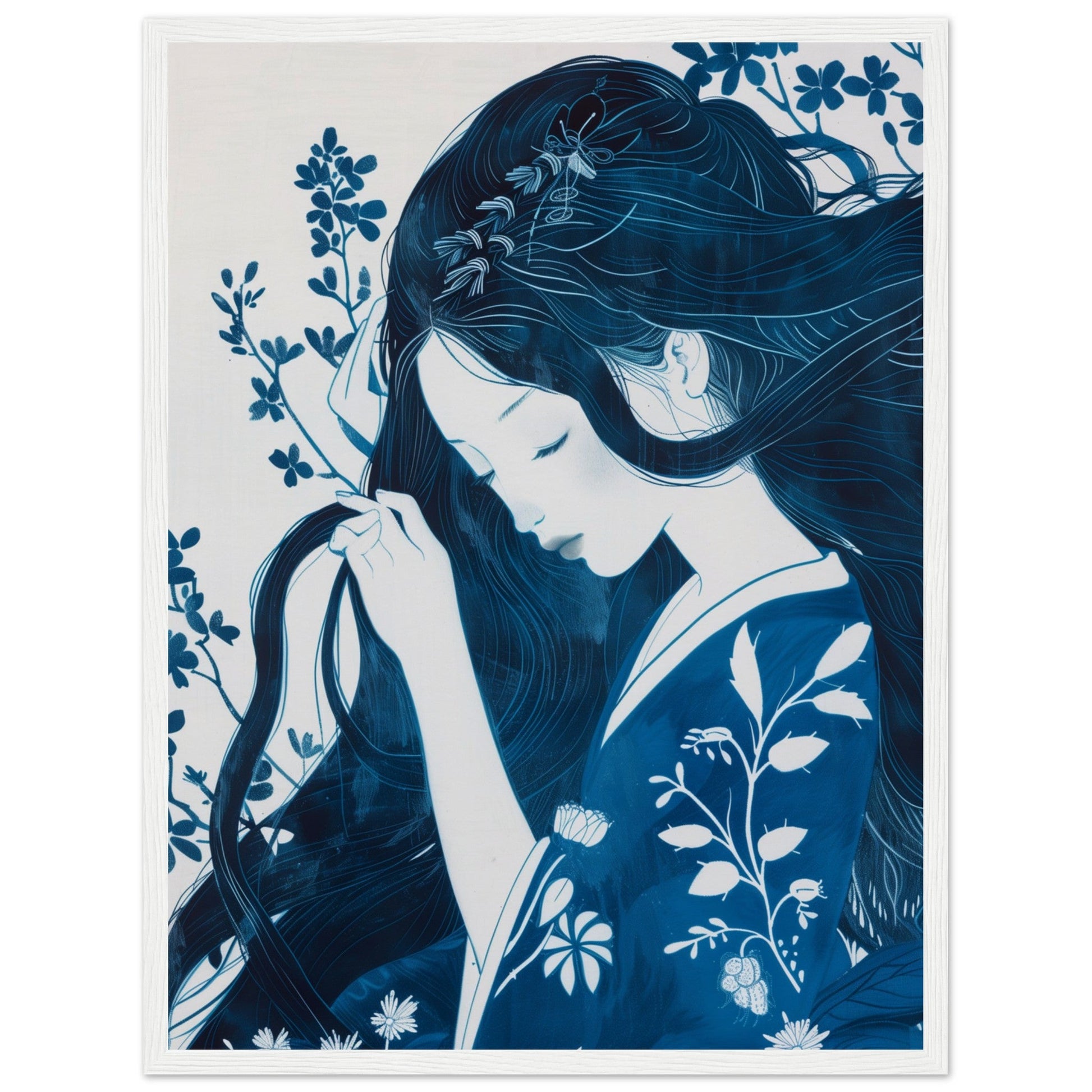 Affiche Déco Salle de Bain ( 45x60-cm-Bois-blanc)