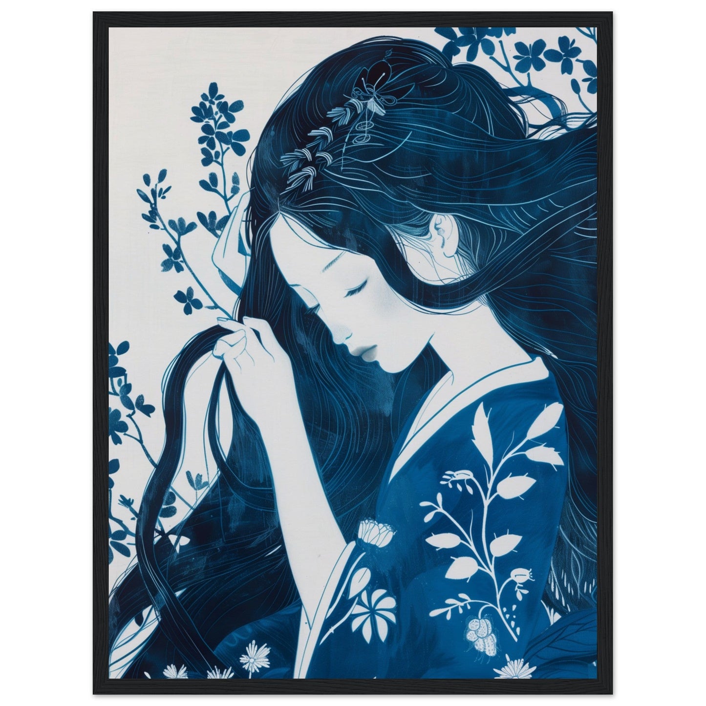 Affiche Déco Salle de Bain ( 45x60-cm-Bois-noir)