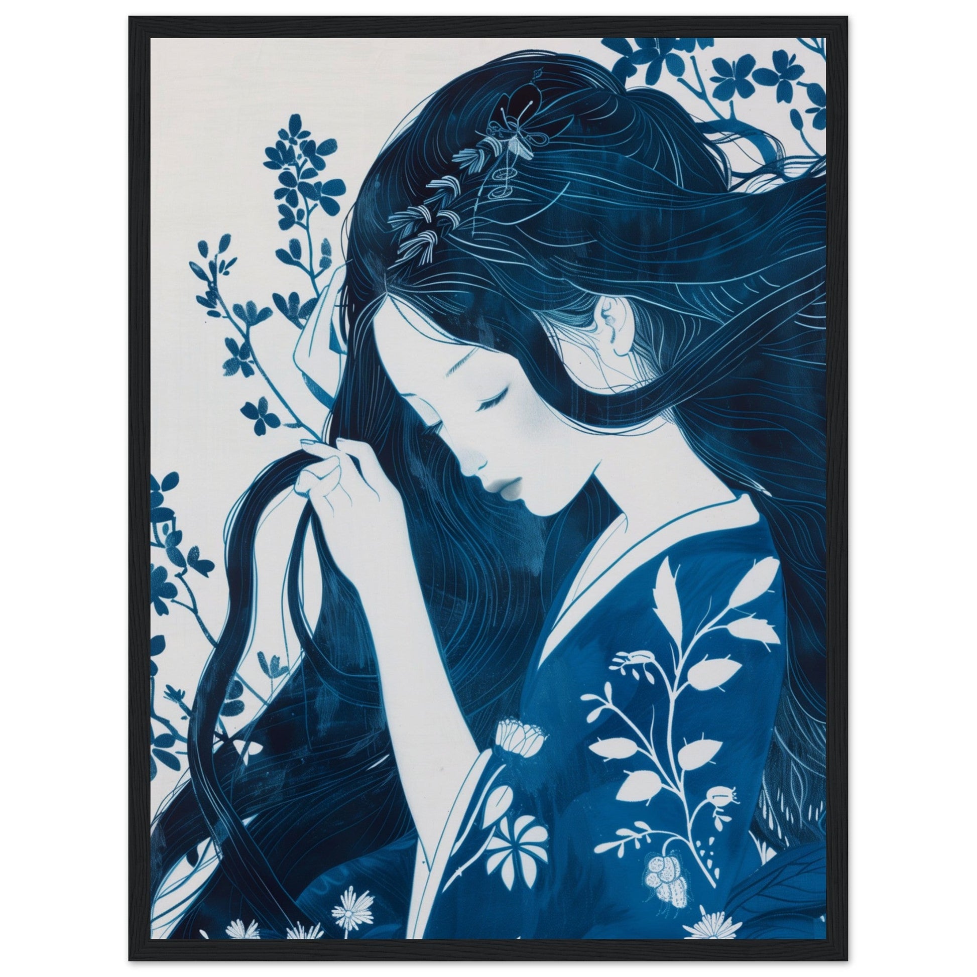 Affiche Déco Salle de Bain ( 45x60-cm-Bois-noir)