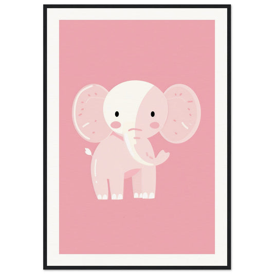 Affiche Éléphant Chambre Bébé ( 70x100-cm-Bois-noir)