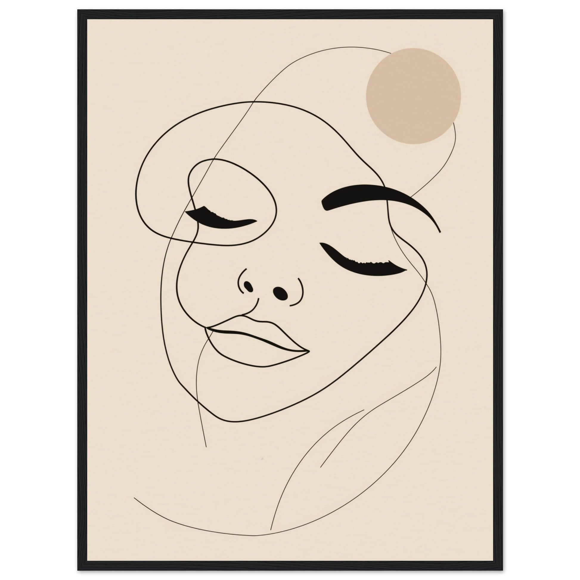 Affiche Femme Abstrait ( 60x80-cm-Bois-noir)