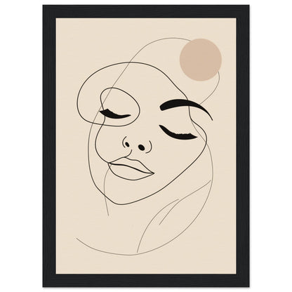 Affiche Femme Abstrait ( 21x29.7-cm-Bois-noir)