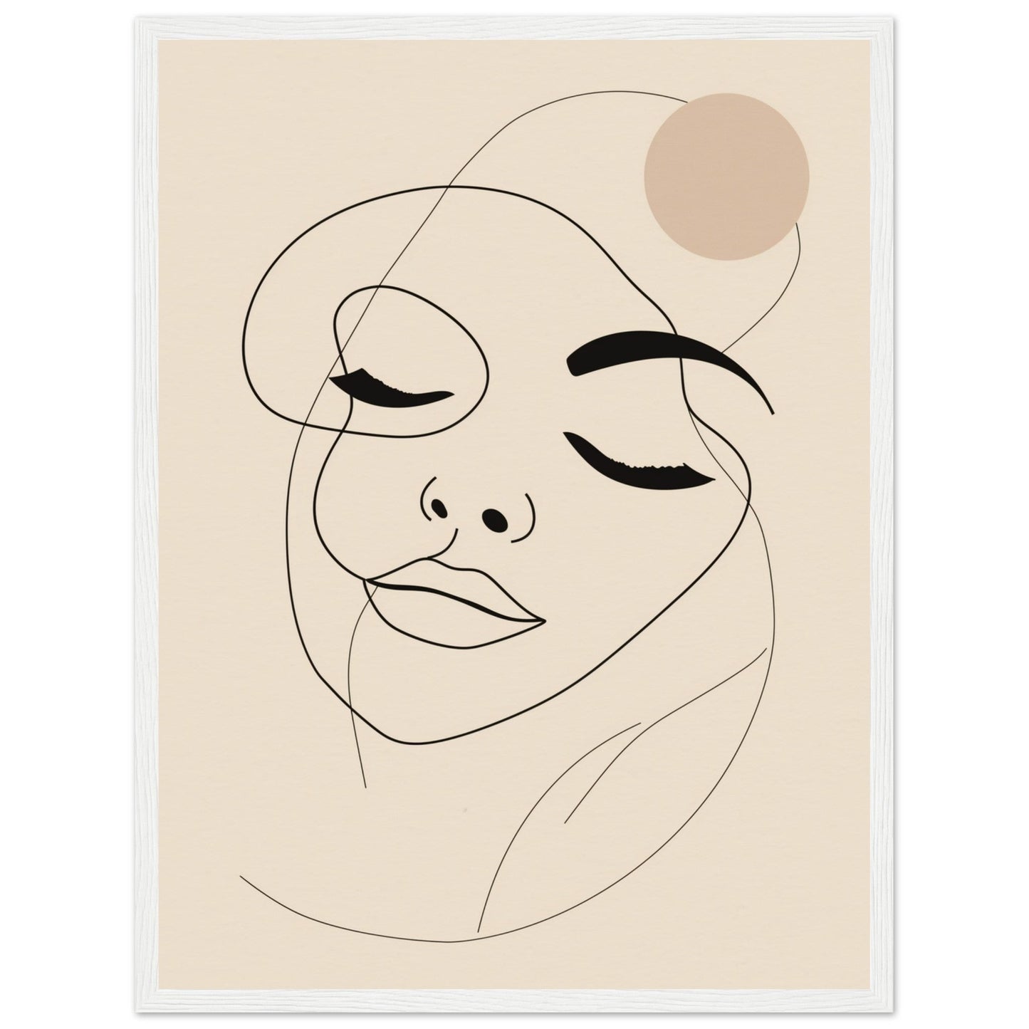 Affiche Femme Abstrait ( 45x60-cm-Bois-blanc)