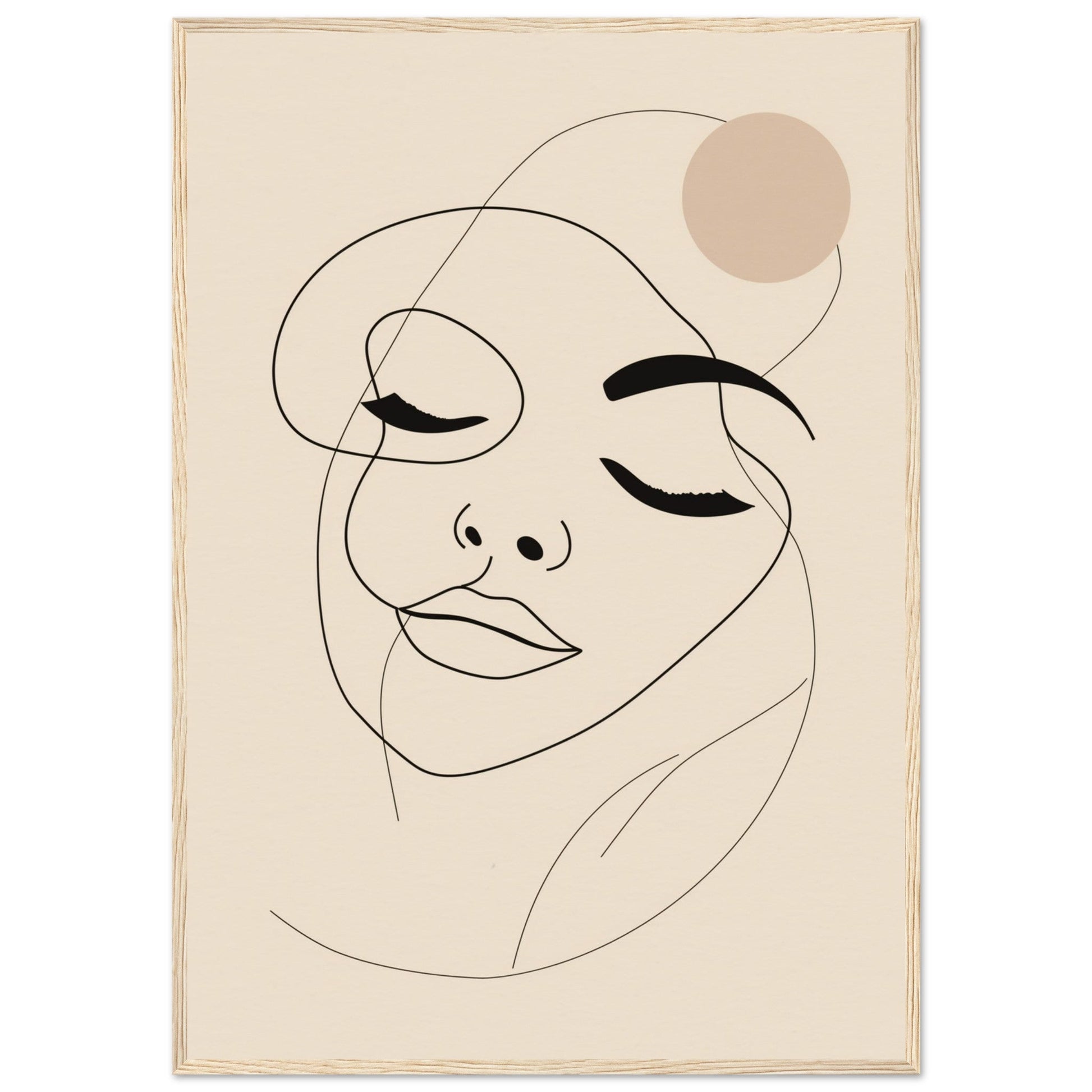 Affiche Femme Abstrait ( 70x100-cm-Bois-clair)