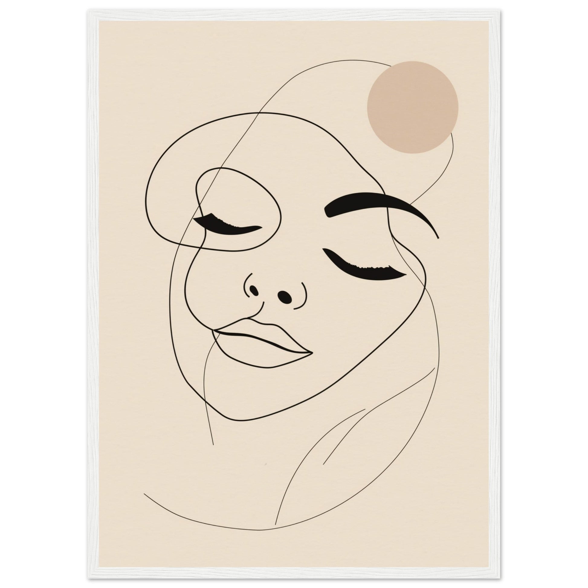 Affiche Femme Abstrait ( 50x70-cm-Bois-blanc)