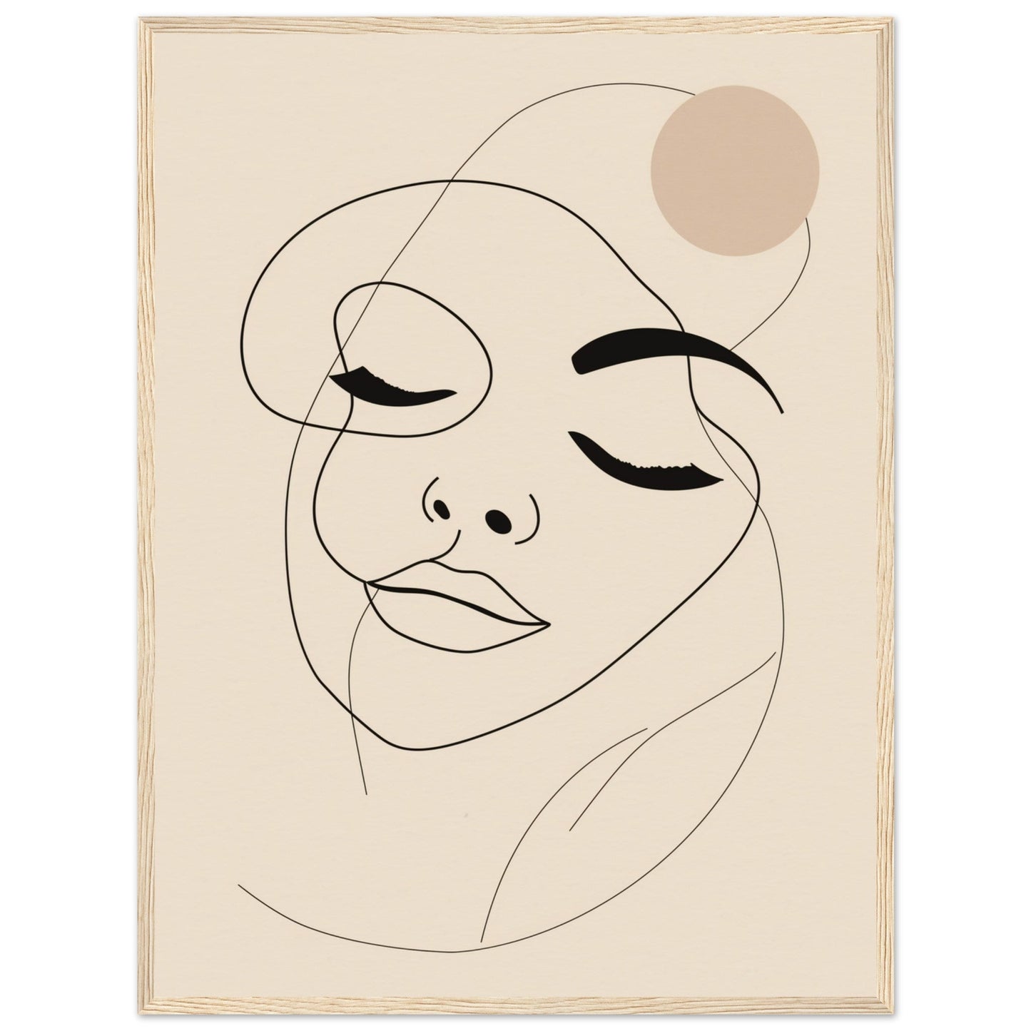 Affiche Femme Abstrait ( 60x80-cm-Bois-clair)