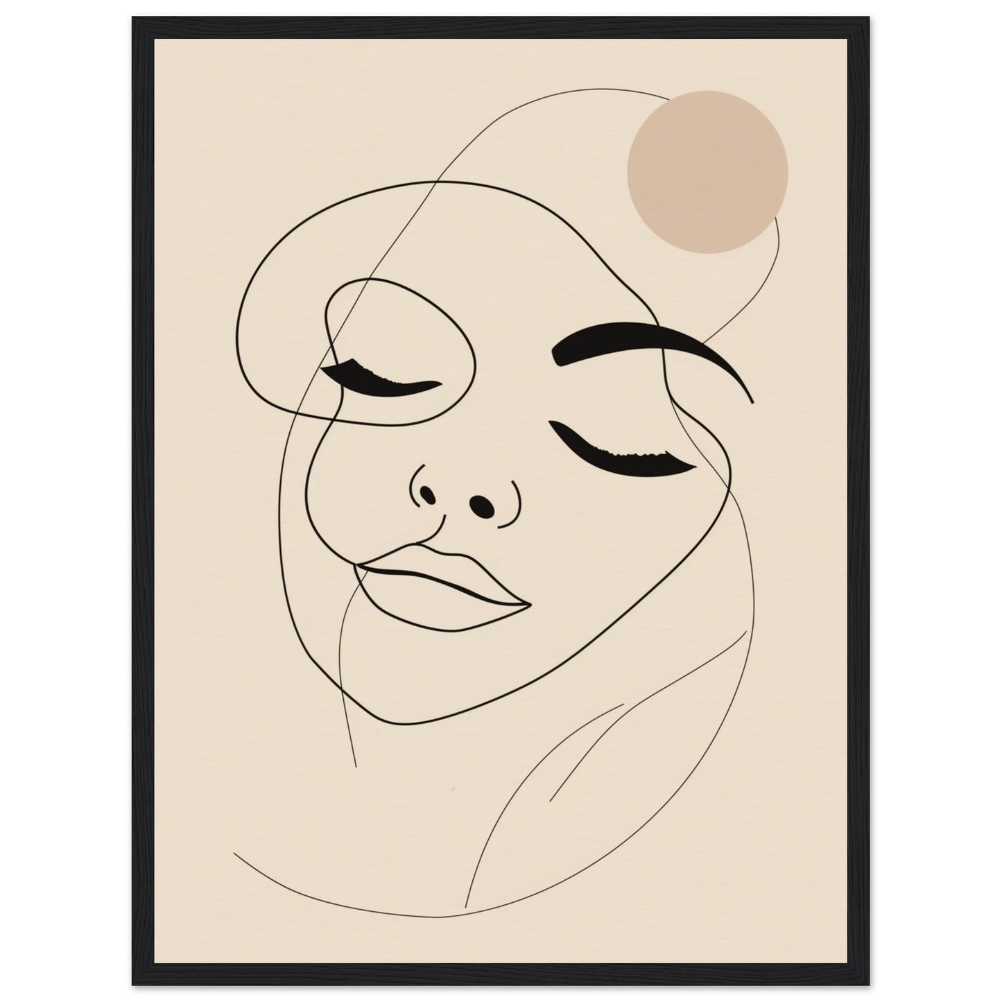 Affiche Femme Abstrait ( 45x60-cm-Bois-noir)