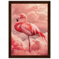 Affiche Flamant Rose ( 21x29.7-cm-Bois-foncé)