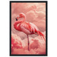 Affiche Flamant Rose ( 30x45-cm-Bois-noir)