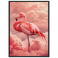 Affiche Flamant Rose ( 50x70-cm-Bois-noir)