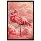 Affiche Flamant Rose ( 30x45-cm-Bois-foncé)