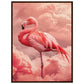 Affiche Flamant Rose ( 60x80-cm-Bois-foncé)