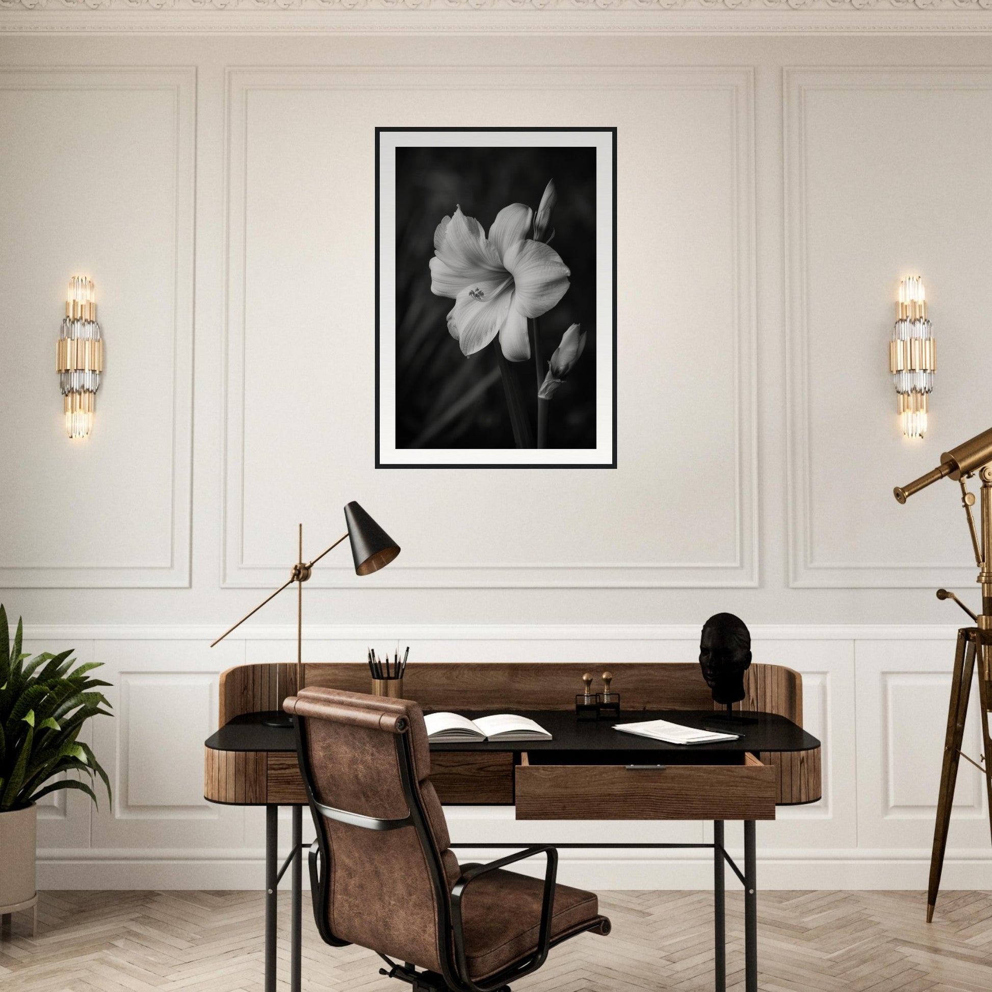 Affiche Fleur Noir et Blanc ( )