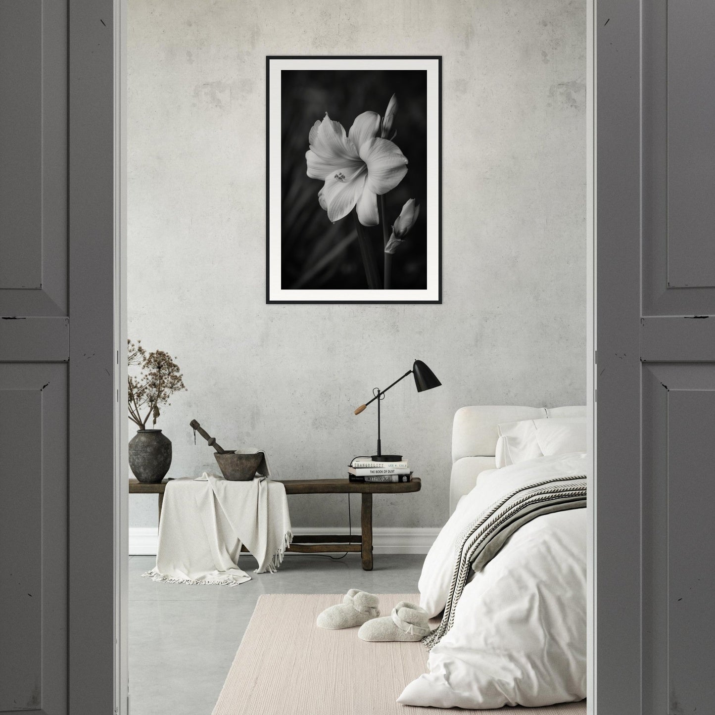 Affiche Fleur Noir et Blanc ( )