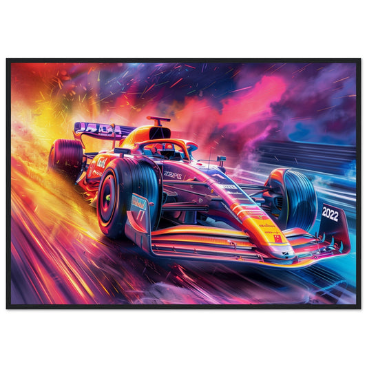 Affiche Formule 1 2022 ( 70x100-cm-Bois-noir)