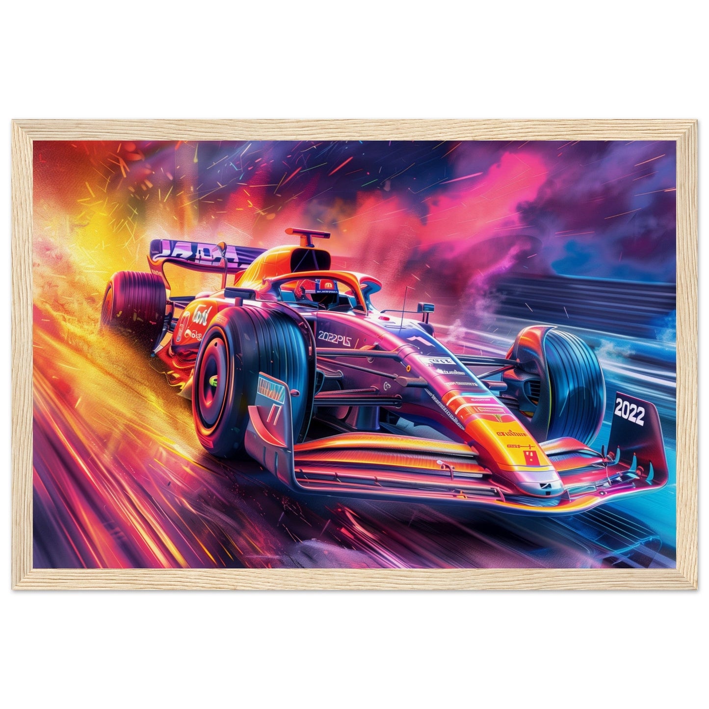 Affiche Formule 1 2022 ( 30x45-cm-Bois-clair)